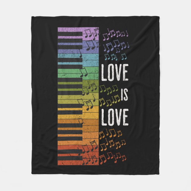 Regenbogenklavier Fleecedecke (Vorderseite)