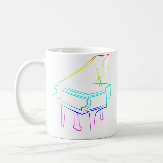 Regenbogenklavier Kaffeetasse (Links)