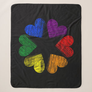 Regenbogenkreis der Herzen Liebe Schwule Pride LGB Sherpadecke