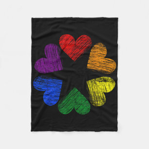 Regenbogenkreis der Herzen Liebe Schwulenstolz Lgb Fleecedecke