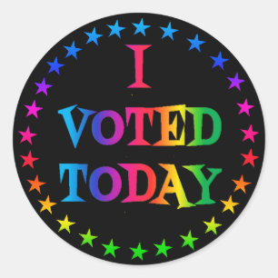 Regenbogenkreis "I Voted Today" LGBT Runder Aufkleber