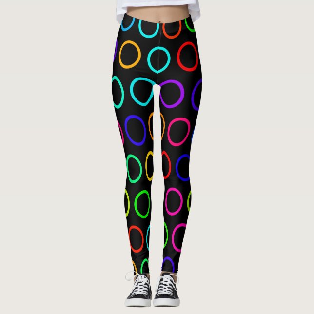 Regenbogenkreise Leggings (Vorderseite)