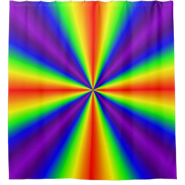 Regenbogenkreuz Duschvorhang (Vorderseite)
