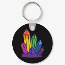 Regenbogenkristallcluster-Schlüsselanhänger