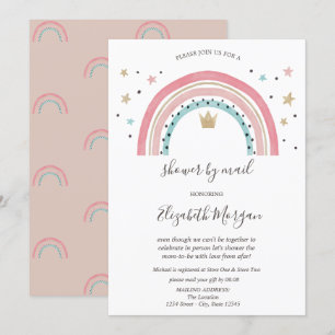 Regenbogenkrone virtuelle Babyparty per Post  Einladung