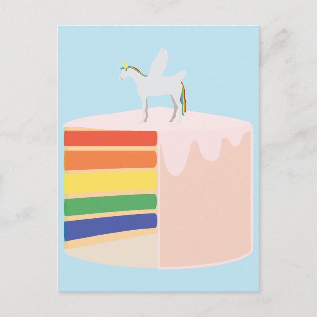 Regenbogenkuchen Postkarte (Vorderseite)