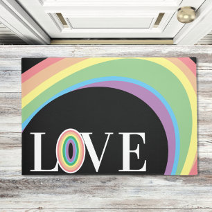 REGENBOGENLIEBE Badezimmerteppich schwarz weiß Fußmatte