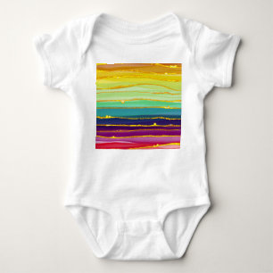 Regenbogenlinien: abstrakte Luxuskomposition. Baby Strampler