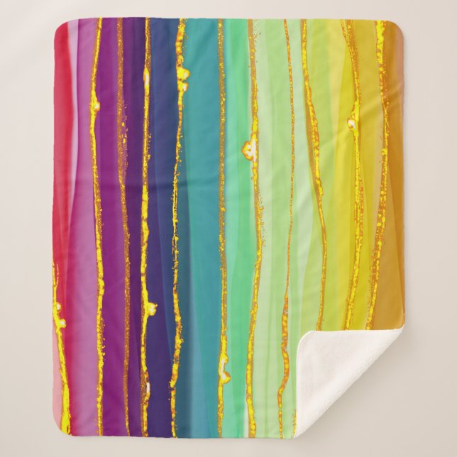 Regenbogenlinien: abstrakte Luxuskomposition. Sherpadecke (Vorderseite)