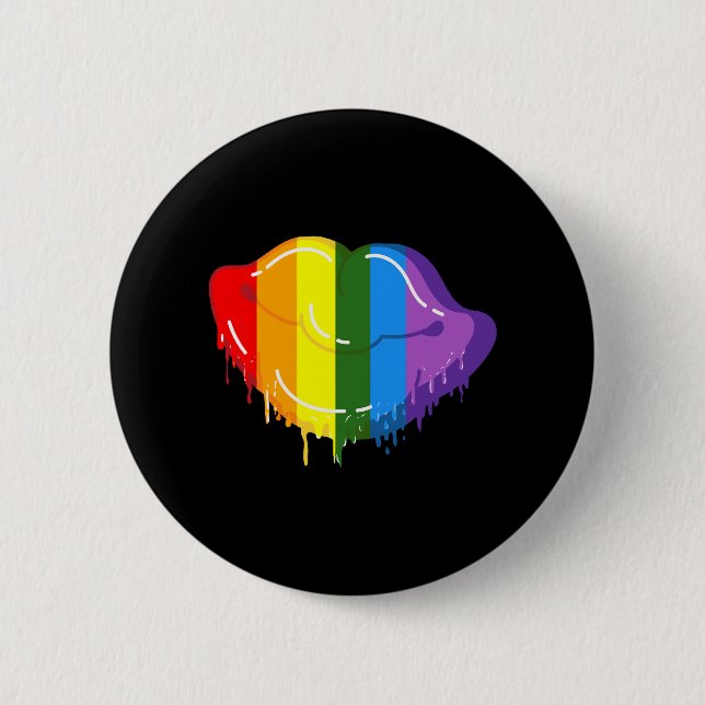 Regenbogenlippen Button (Vorderseite)