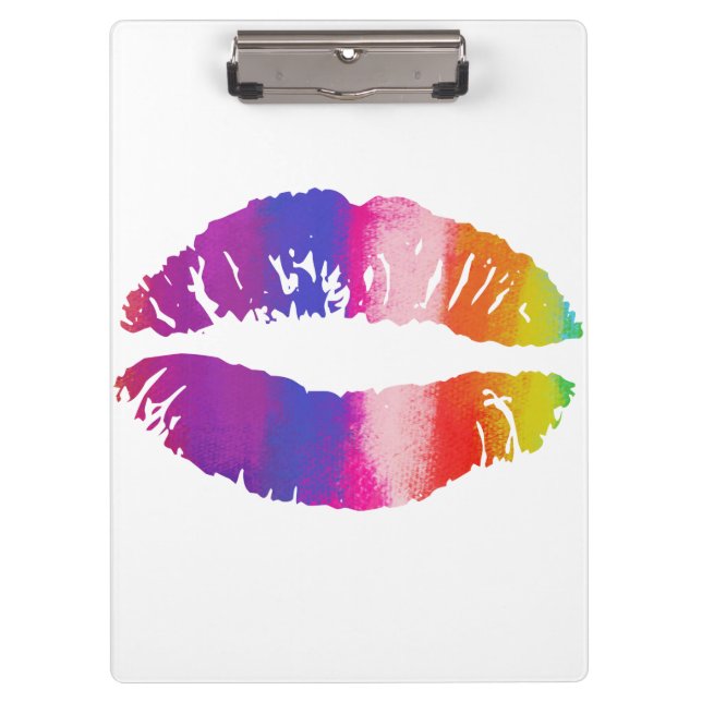 Regenbogenlippen Klemmbrett (Vorderseite)