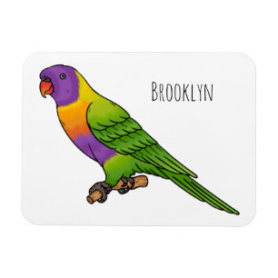 Regenbogenlori Vogel Cartoon-Illustration Magnet
