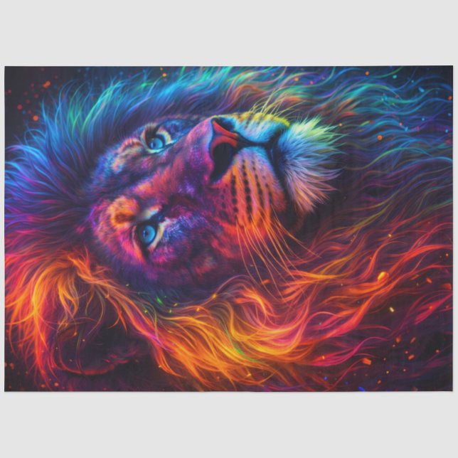 Regenbogenlöwe Seidenpapier (Vorderseite)