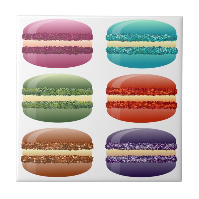 Regenbogenmacarons Fliese (Vorderseite)