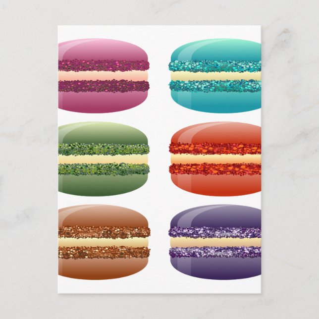 Regenbogenmacarons Postkarte (Vorderseite)