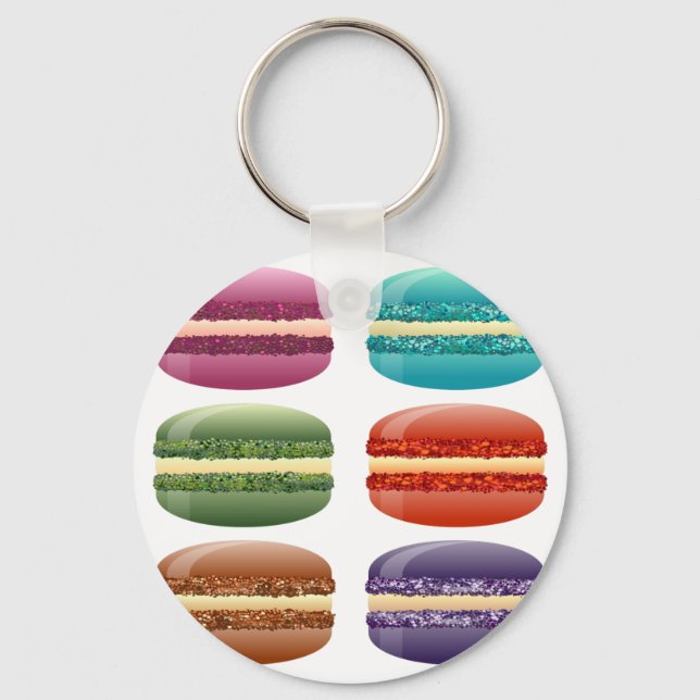 Regenbogenmacarons Schlüsselanhänger (Vorderseite)
