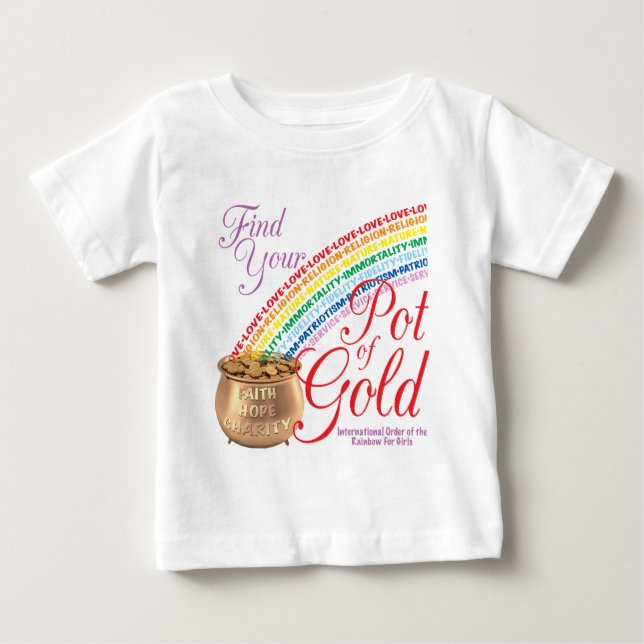 Regenbogenmädchen finden Ihren Gold-Pot Baby T-shirt (Vorderseite)