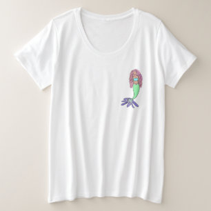 Regenbogenmeerjungfrau rosa blau lila grün schwarz große größe T-Shirt