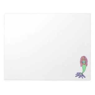 Regenbogenmeerjungfrau rosa blau lila grün schwarz notizblock