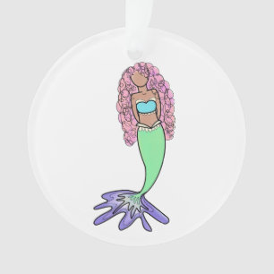 Regenbogenmeerjungfrau rosa blau lila grün schwarz ornament