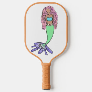 Regenbogenmeerjungfrau rosa blau lila grün schwarz pickleball schläger