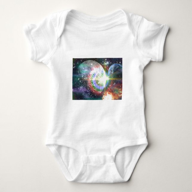 Regenbogenmond Baby Strampler (Vorderseite)