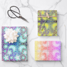 Regenbogenmond mit Galaxy-Glühstern