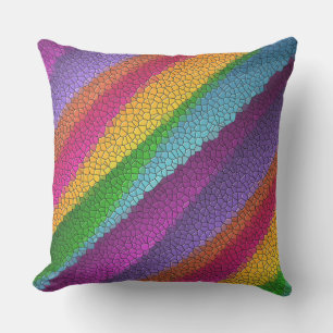 Regenbogenmosaik Kissen