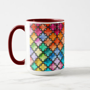 Regenbogenmosaik Tasse