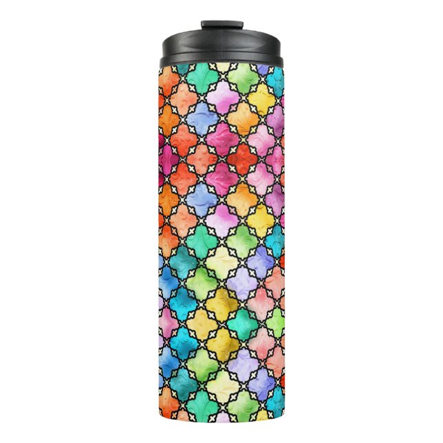 Regenbogenmosaik Thermosbecher (Vorderseite)