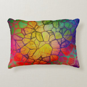 Regenbogenmosaik - verklebter Glass-Look Dekokissen