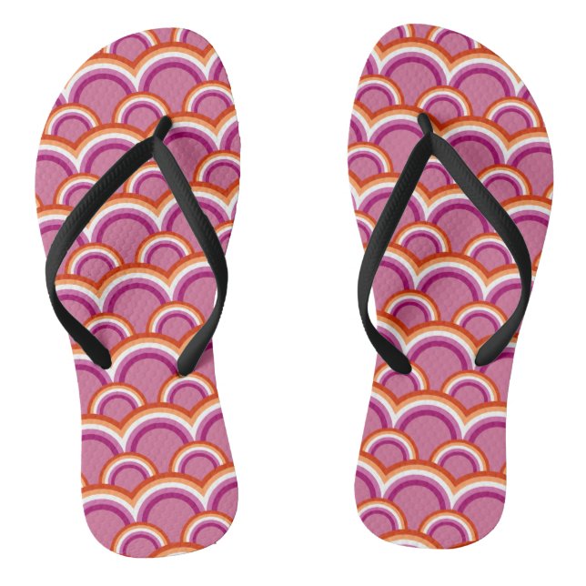 Regenbogenmuster auf Lesben Flip Flops (Fußbett)