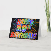 Regenbogenmuster "GLÜCKLICH 29. GEBURTSTAG!" + Feu