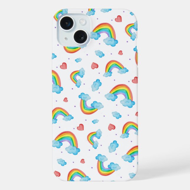 Regenbogenmuster iPhone 15 Plus Hülle (Rückseite)