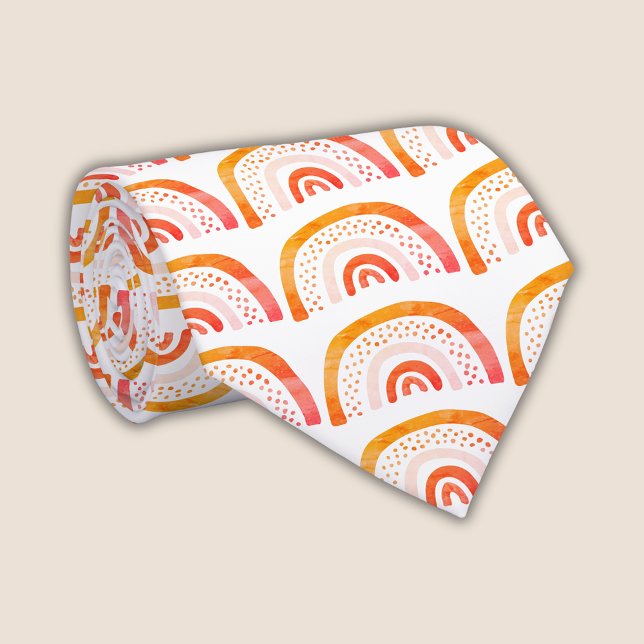 Regenbogenmuster Orange Krawatte (Orange rainbow tie)