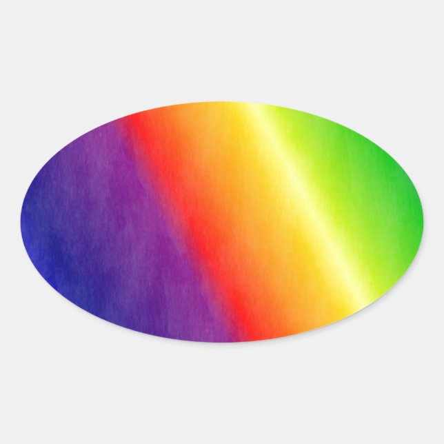 Regenbogenmuster Ovaler Aufkleber (Vorderseite)