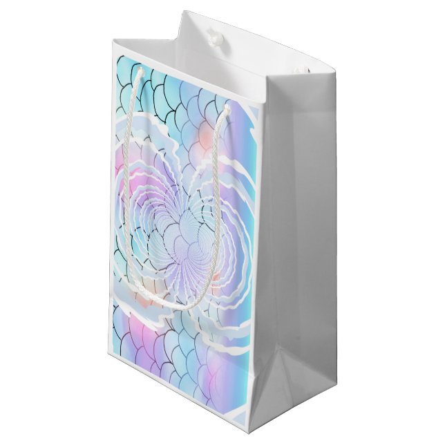 Regenbogenmuster unter dem Meer Kleine Geschenktüte (Vorderseite Schrägansicht)