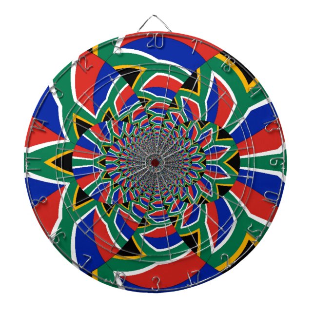 Regenbogennation: Lebendiger Südafrika-Kunstdruck Dartscheibe (vorne)