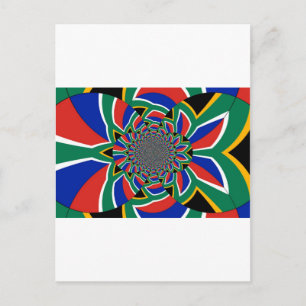 Regenbogennation: Vibrantes Südafrika-Kunstwerk Postkarte