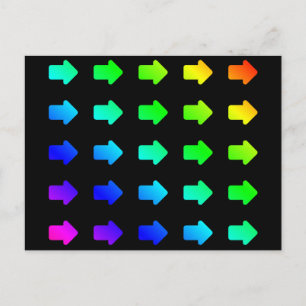 Regenbogenpfeile Farbige Mehrfarbige Rechtspfeile Postkarte