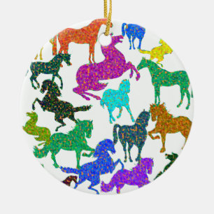 Regenbogenpferde - "Hübsch über Pferde!" Keramikornament