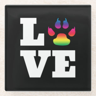 Regenbogenpflaster Glasuntersetzer