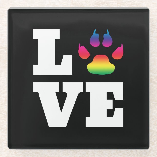 Regenbogenpflaster Glasuntersetzer (Vorderseite)