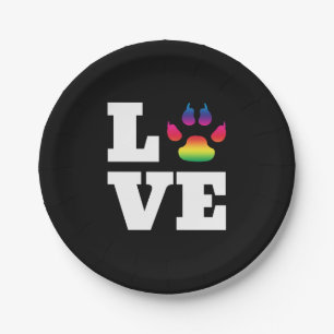 Regenbogenpflaster Pappteller