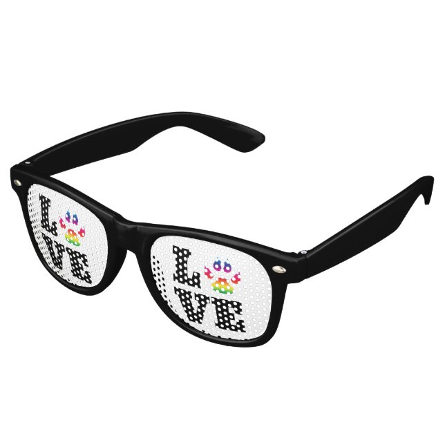 Regenbogenpflaster Partybrille (Schrägansicht)