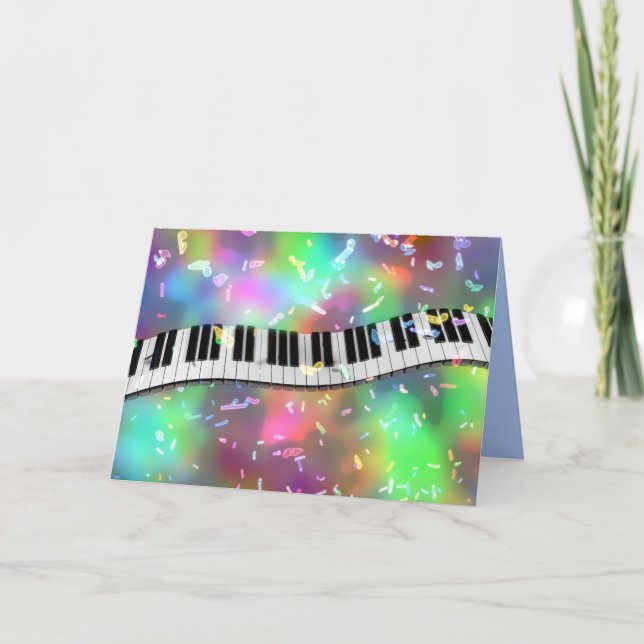 Regenbogenpiano-Grußkarte Karte (Vorderseite)