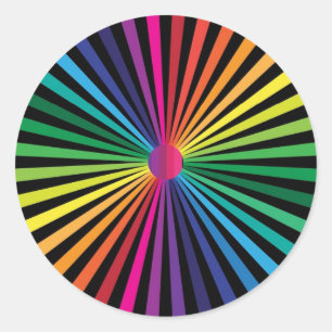 RegenbogenPinWheel Runder Aufkleber