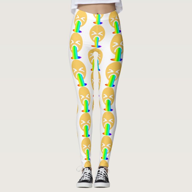 Regenbogenpuffer Emoji-Leggings Leggings (Vorderseite)