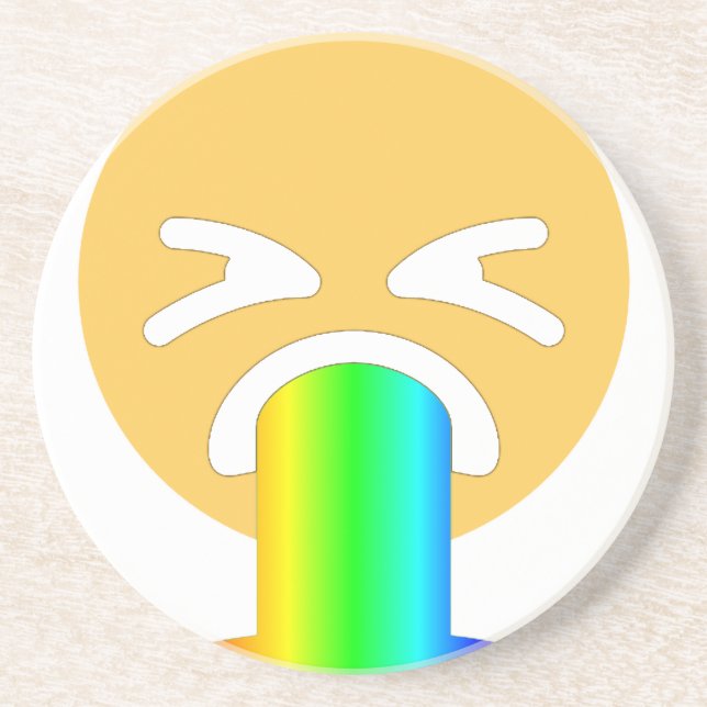 Regenbogenpuppe Emoji Getränkeuntersetzer (Vorne)