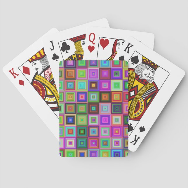 Regenbogenquadrate spielt Karten Spielkarten (Rückseite)